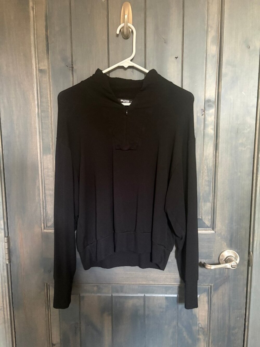 Splits59 95% Modal Birdie Half Zip Sweatshirt Ultra Soft Black S $36